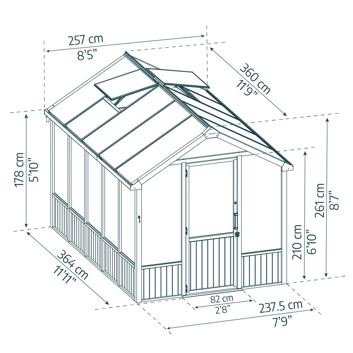 Palram - Canopia | Natura 8 ft Series - Cedar Wood Greenhouse Kit - Image 15