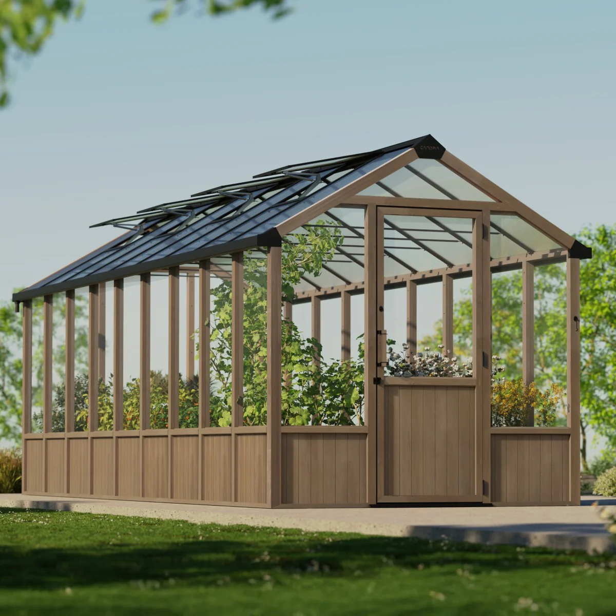Palram - Canopia | Natura 8 ft Series - Cedar Wood Greenhouse Kit - Image 23