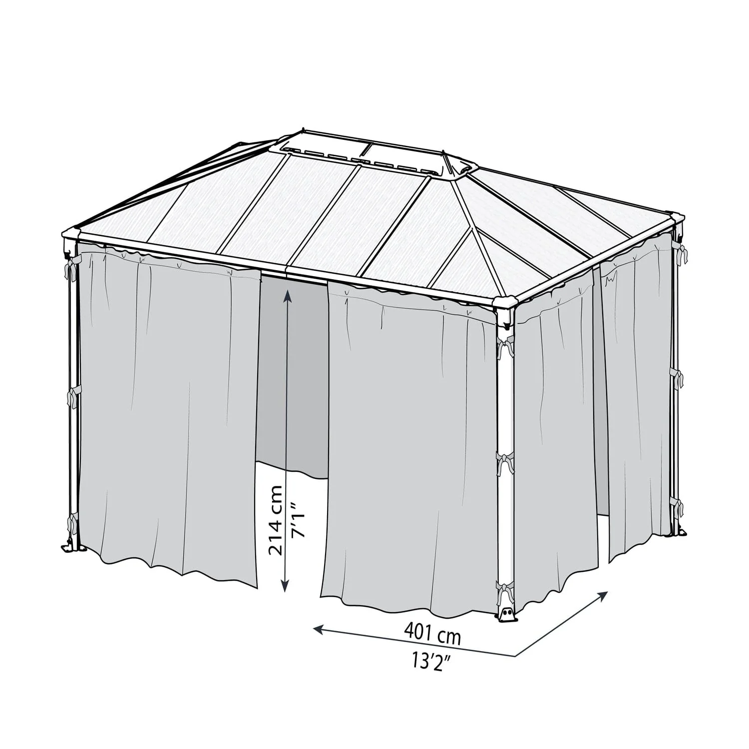 Palram - Canopia | Palermo 4300 Gazebo Netting set - 4 Piece - Image 2