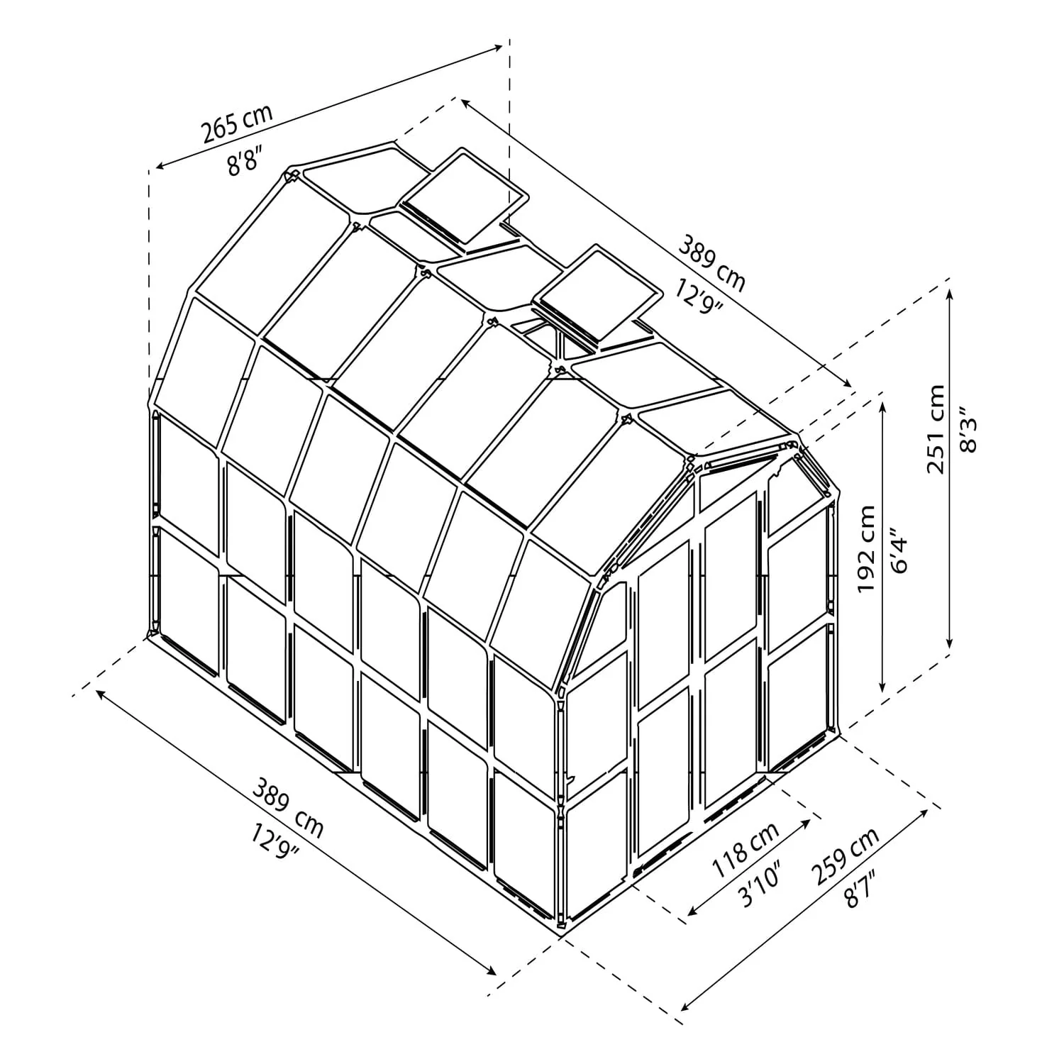 Palram - Canopia | Prestige 8x12 ft Clear Greenhouse Kit Package With 0.8mm Polycarbonate Glazing - Image 16