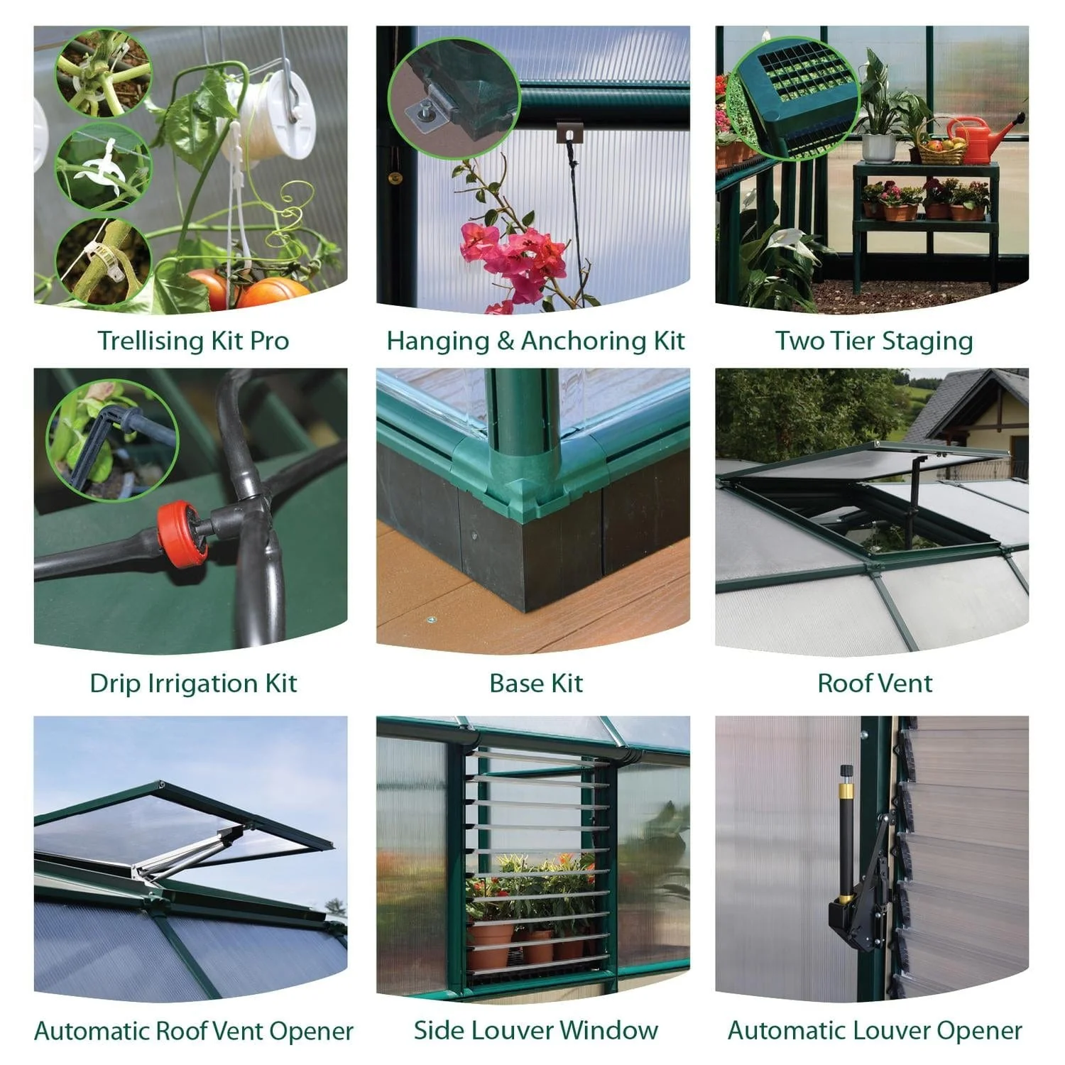 Palram - Canopia | Prestige 8x8 ft Clear Greenhouse Kit Package With 0.8mm Polycarbonate Glazing - Image 9