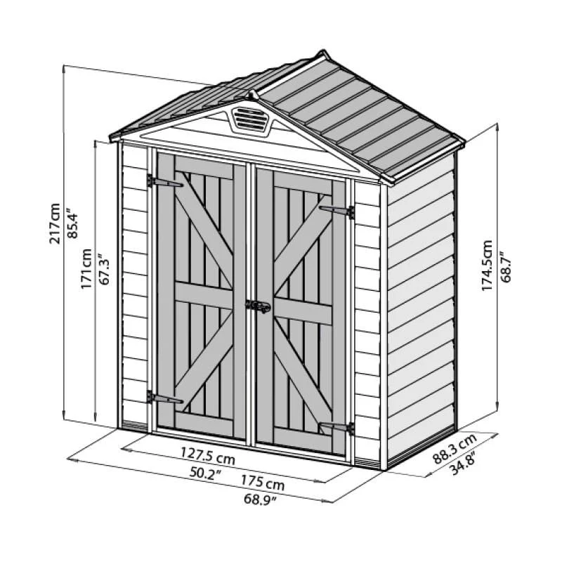 Palram - Canopia | SkyLight Polycarbonate Storage Shed - 6ft Wide - Image 16