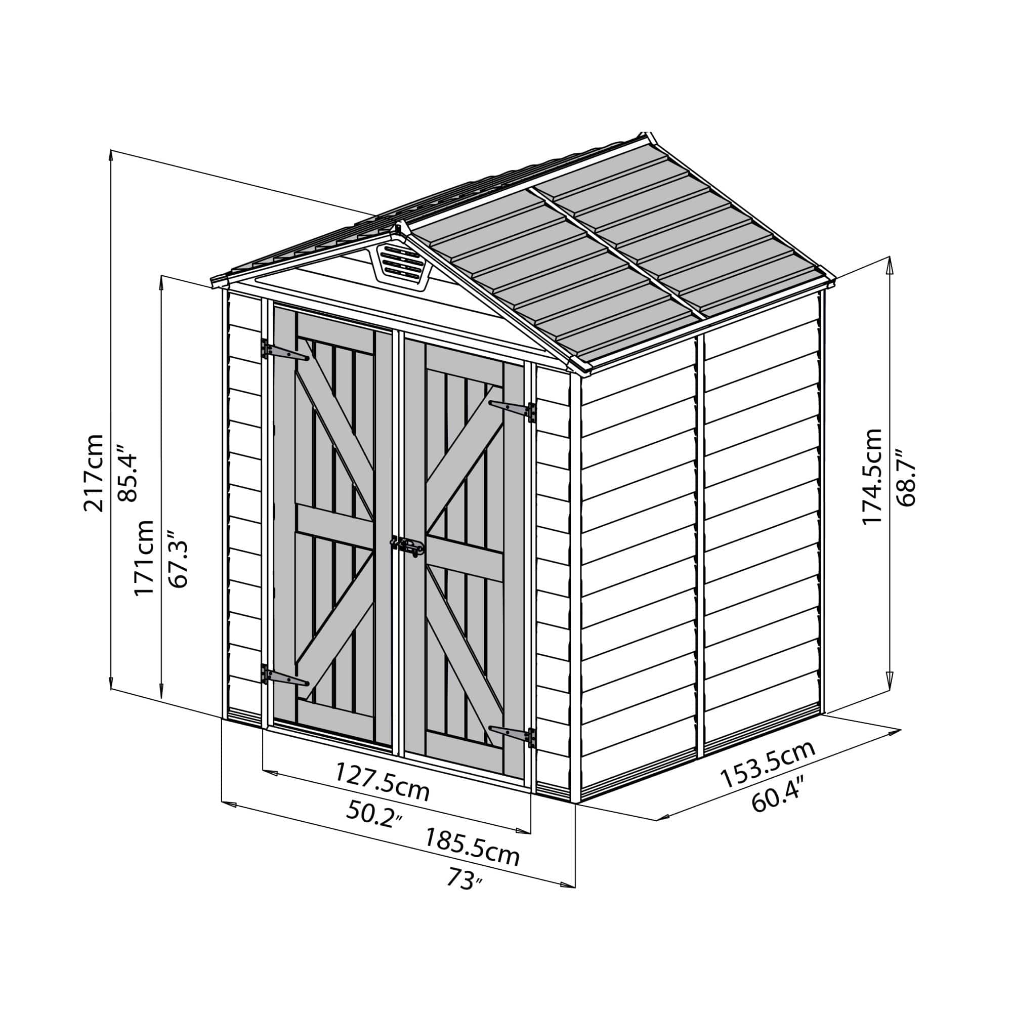 Palram - Canopia | SkyLight Polycarbonate Storage Shed - 6ft Wide - Image 20