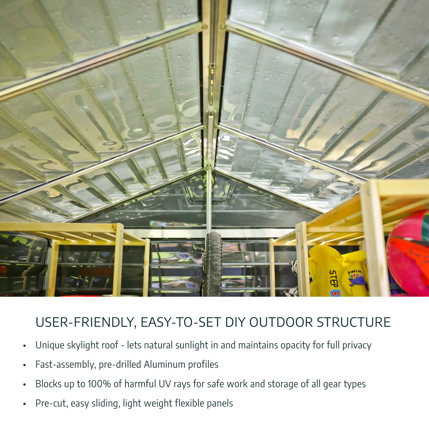 Palram - Canopia | SkyLight Polycarbonate Storage Shed - 6ft Wide - Image 35