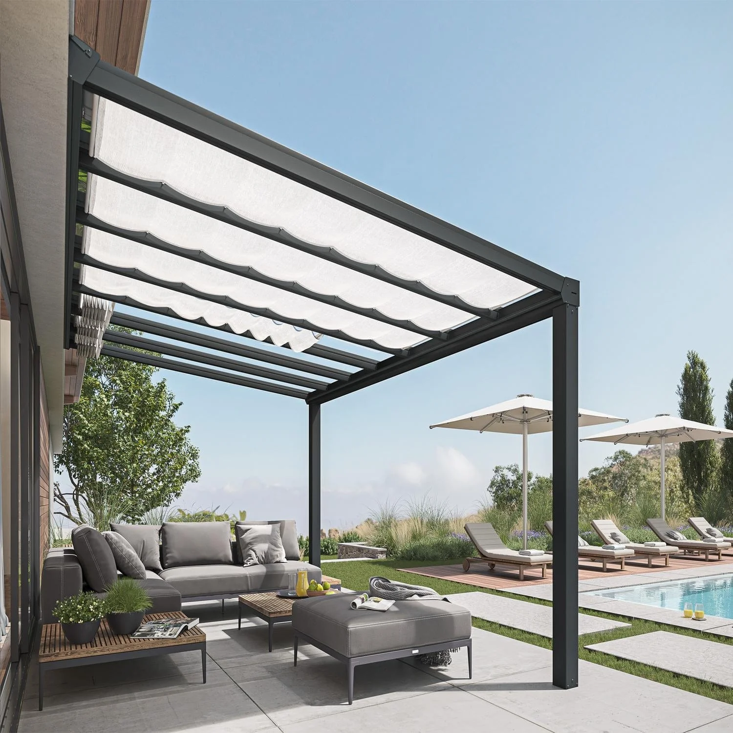 Palram - Canopia | 11x19 ft Stockholm Patio Cover Roof Blinds - Image 13