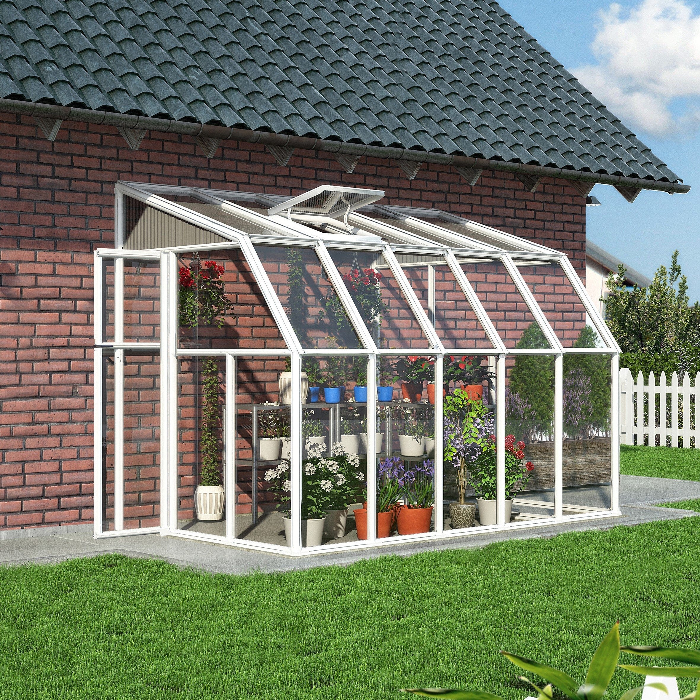Palram - Canopia | Sun Room Six Sunroom Enclosure, Lean To Greenhouse Kit - Image 10