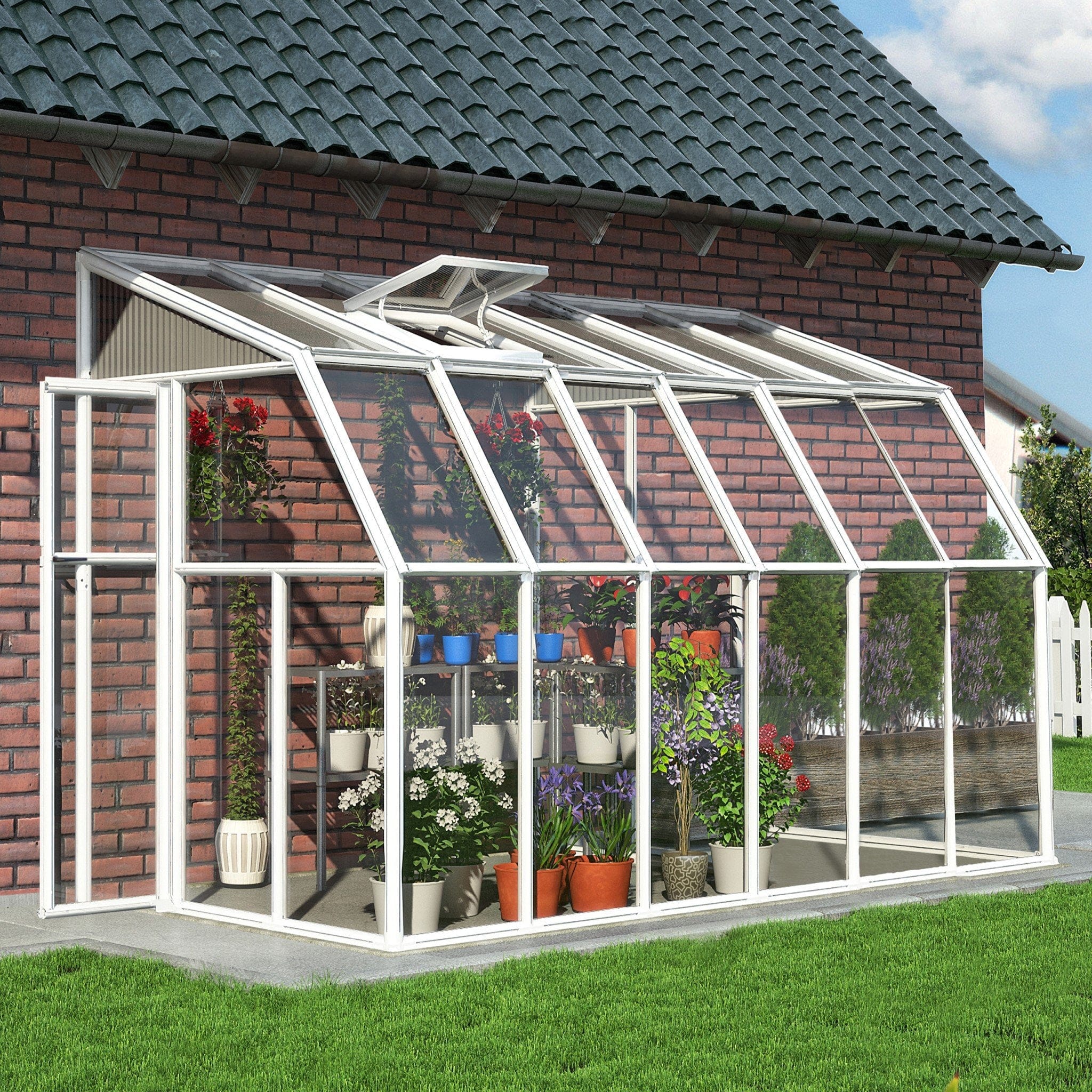 Palram - Canopia | Sun Room Six Sunroom Enclosure, Lean To Greenhouse Kit - Image 14