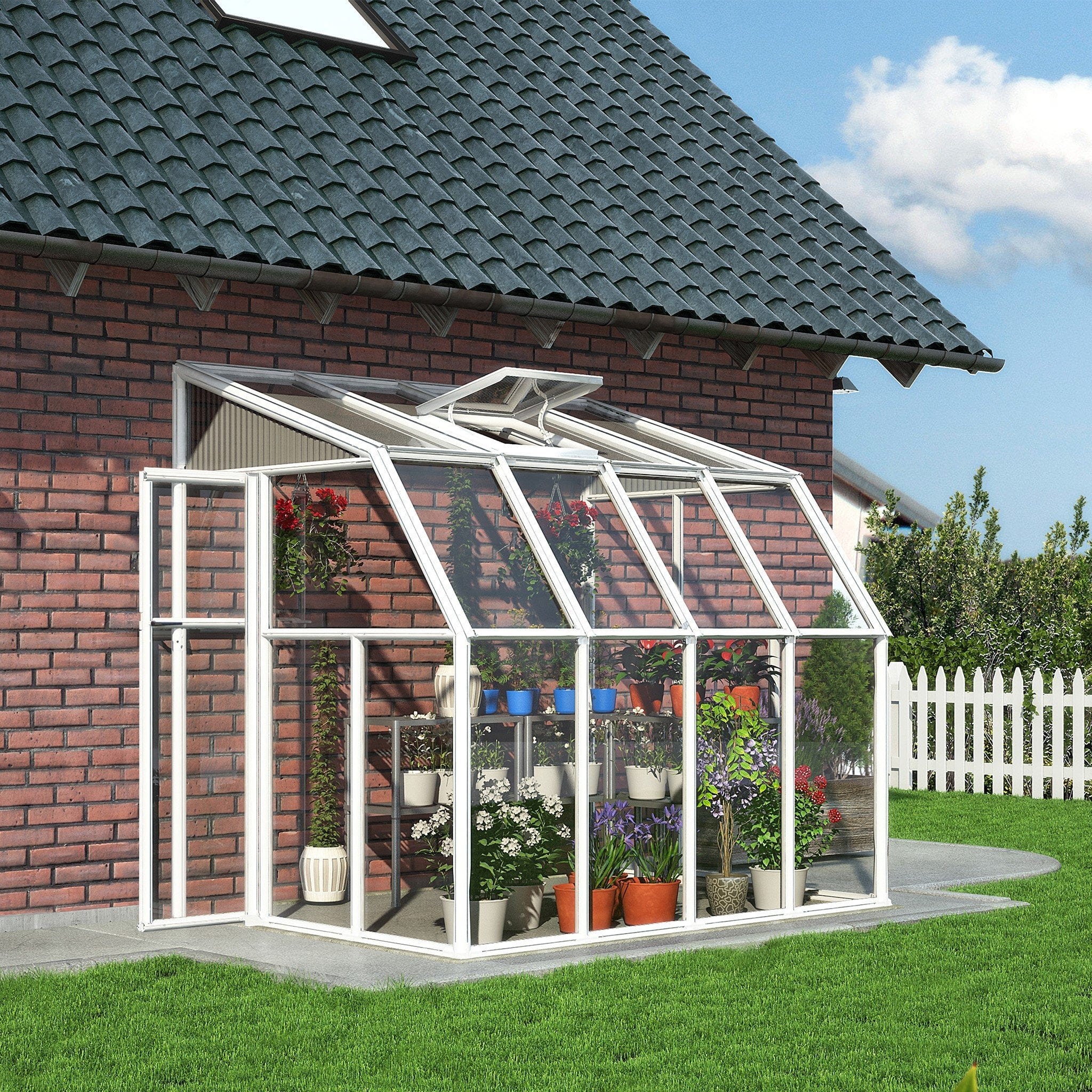 Palram - Canopia | Sun Room Six Sunroom Enclosure, Lean To Greenhouse Kit - Image 6
