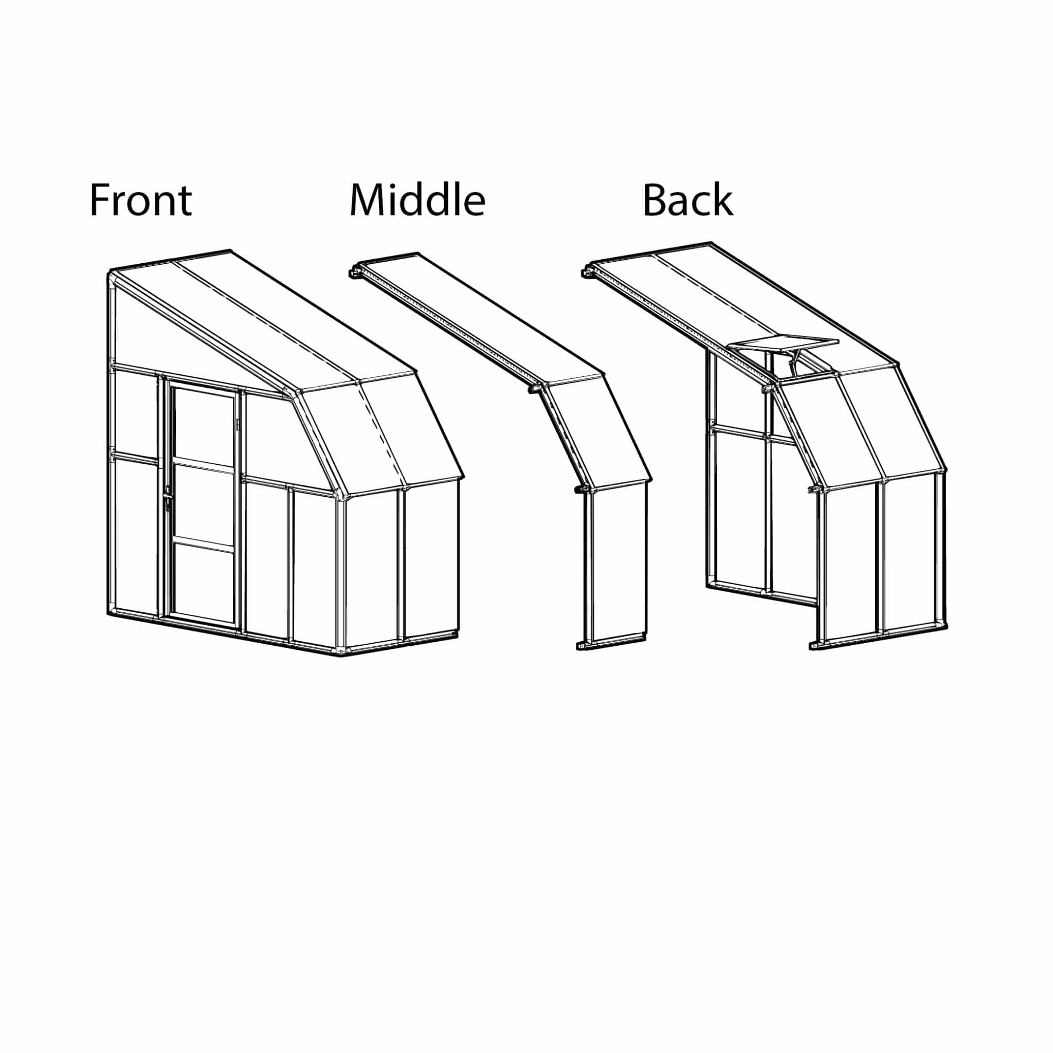 Palram - Canopia | Sun Room Six Sunroom Enclosure, Lean To Greenhouse Kit - Image 9