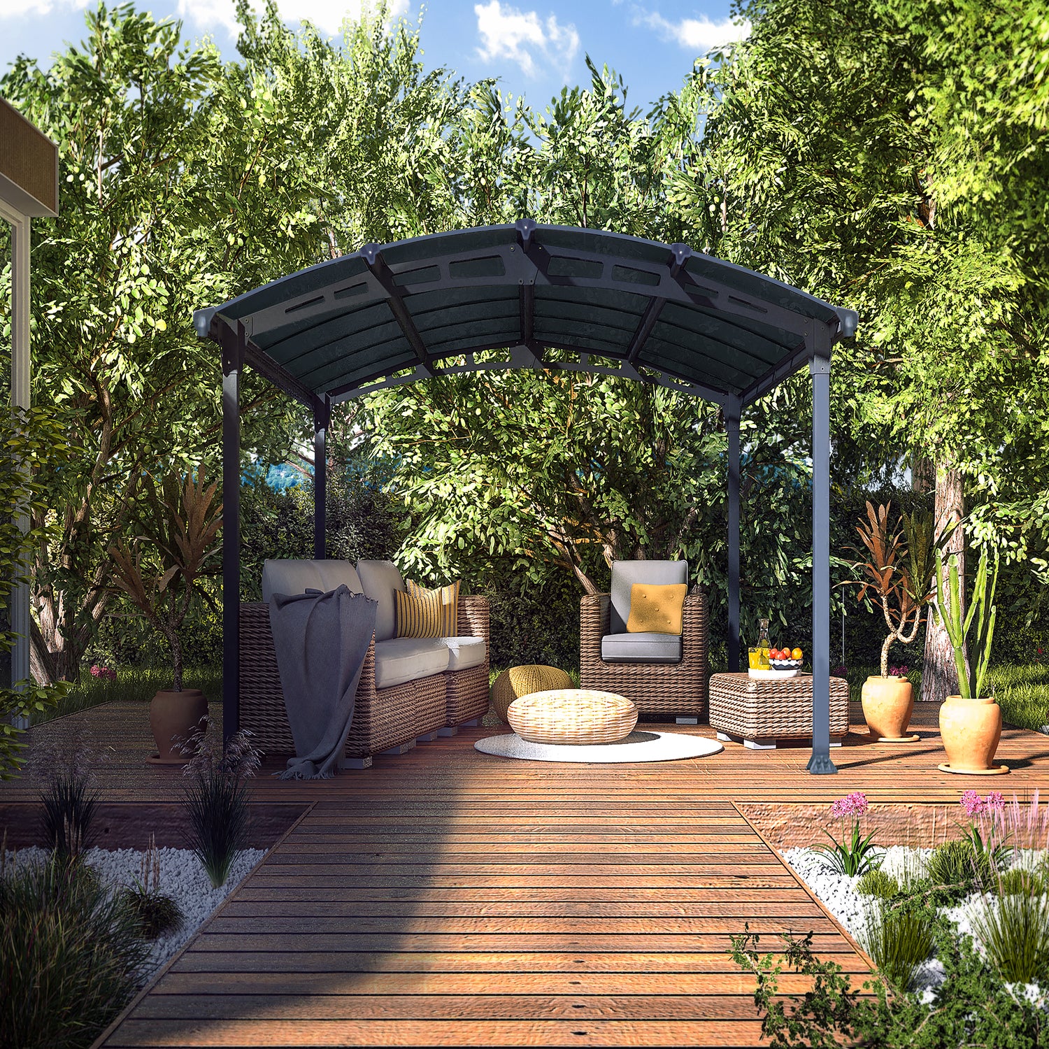 Palram - Canopia | Tucson 4300 12x14 ft Gazebo - Gray - Image 12