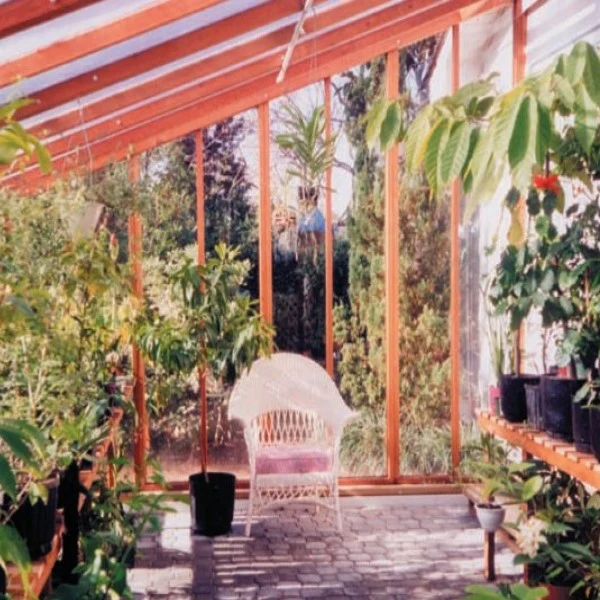 Santa Barbara | Redwood Lean-To Greenhouse/Sunroom Frame, Polycarbonate Roof Glazing, No Wall Glazing - Image 3