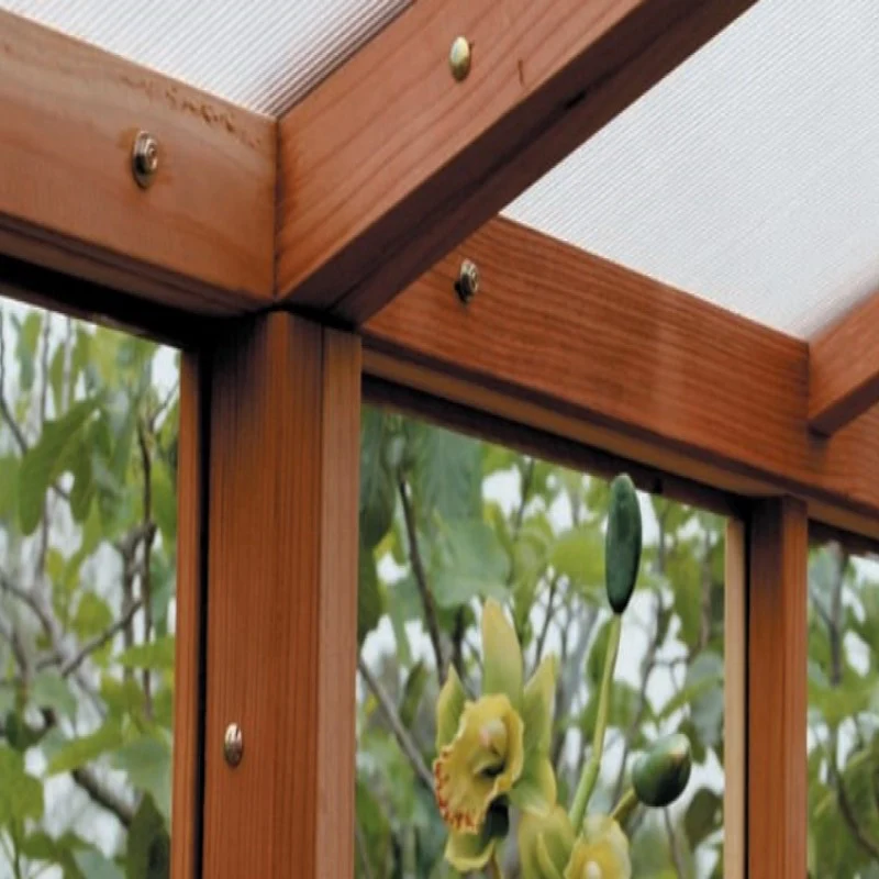 Santa Barbara | Redwood Lean-To Greenhouse/Sunroom Frame, Polycarbonate Roof Glazing, No Wall Glazing - Image 5