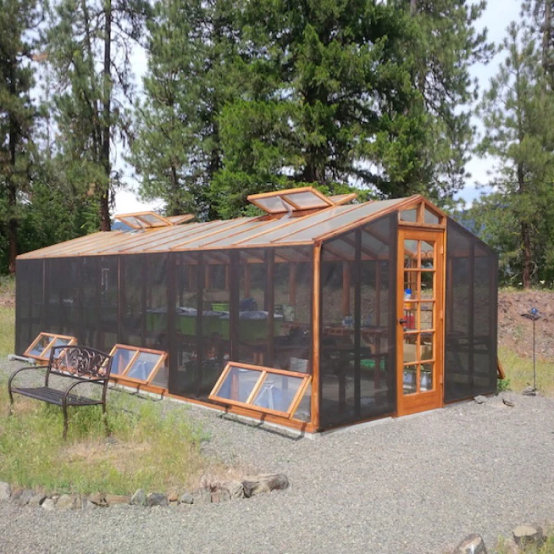 Santa Barbara | Deluxe Redwood Glass Greenhouse/Sunroom Premium Package With 3/16 inch Glass Glazing and Pre-assembled Panels - Image 11