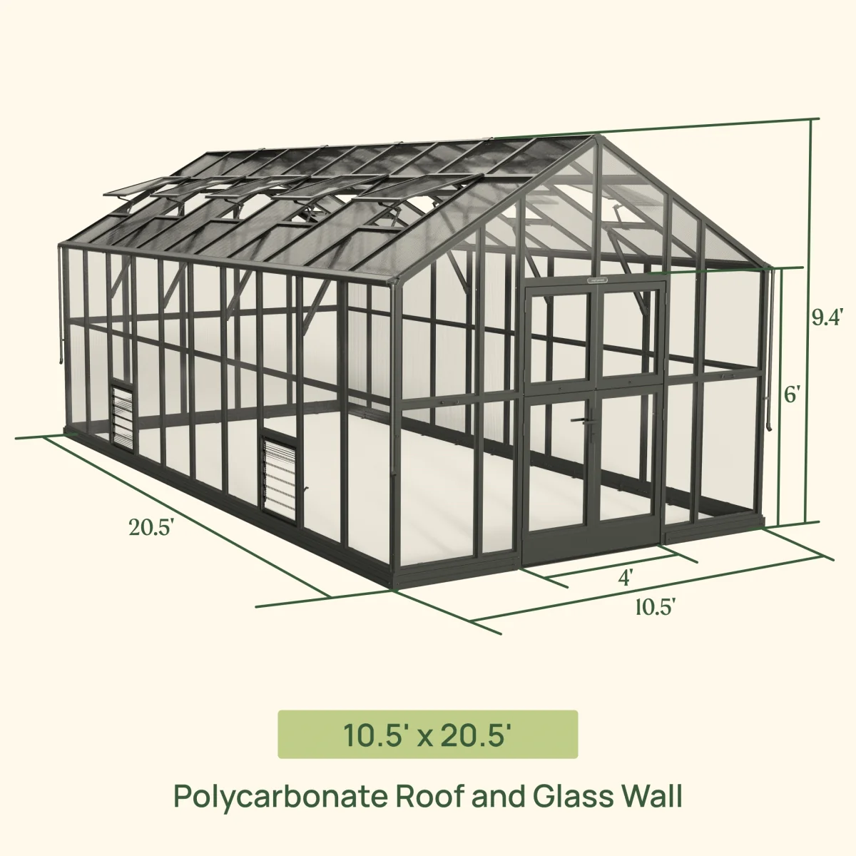 Vego | Victorian Greenhouse Kit 10ft 6in Wide - Image 13