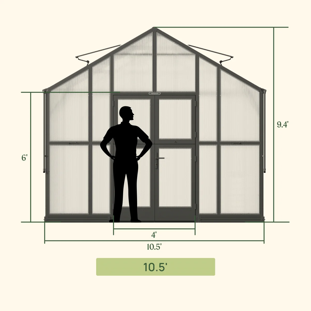 Vego | Victorian Greenhouse Kit 10ft 6in Wide - Image 7