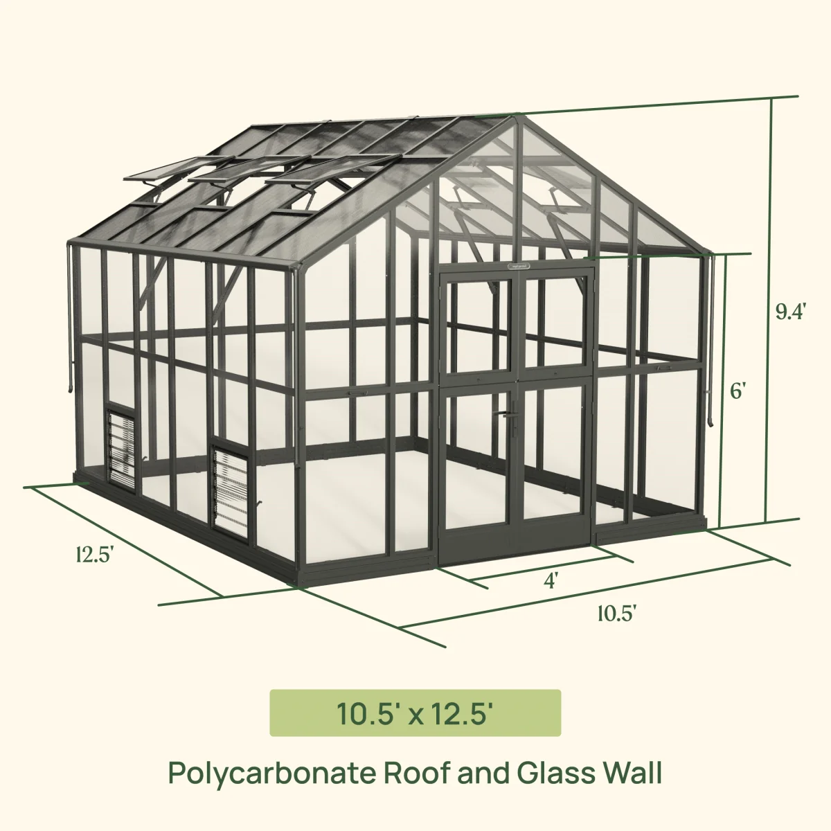 Vego | Victorian Greenhouse Kit 10ft 6in Wide - Image 9