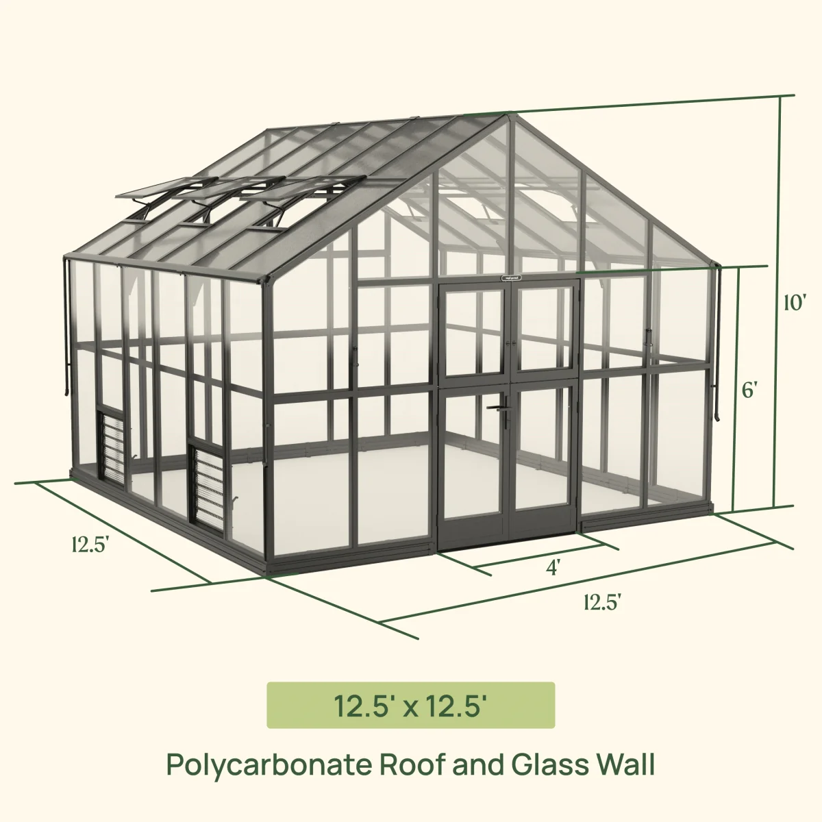 Vego | Grand Victorian Greenhouse Kit 12ft 6in Wide - Image 10