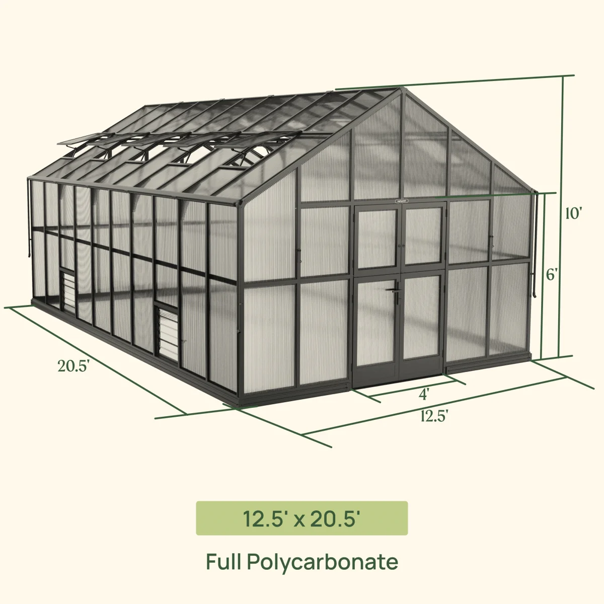 Vego | Grand Victorian Greenhouse Kit 12ft 6in Wide - Image 13
