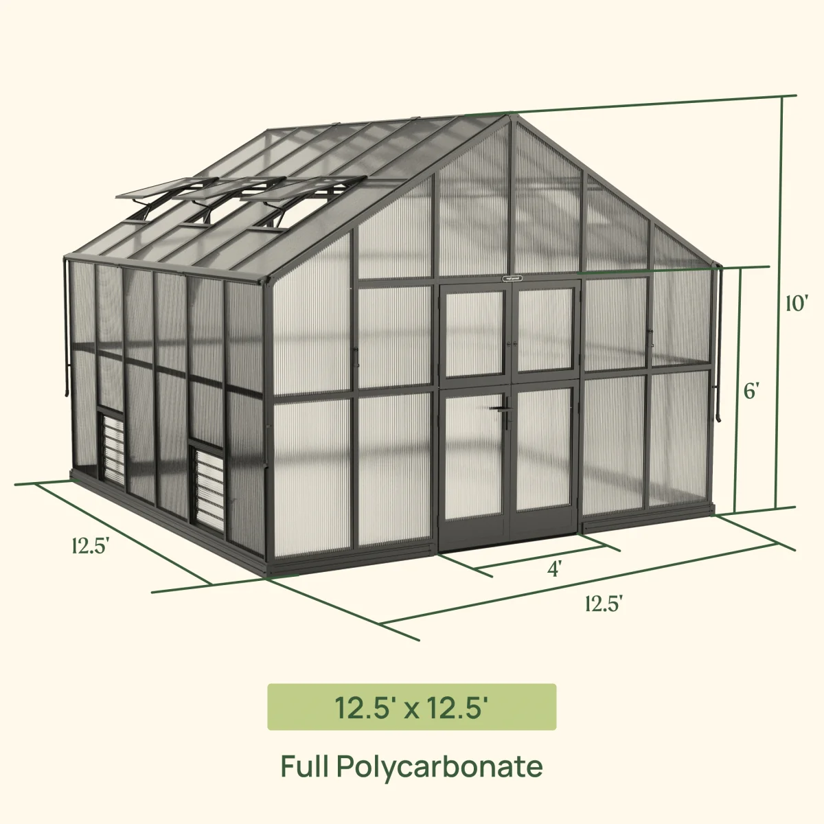 Vego | Grand Victorian Greenhouse Kit 12ft 6in Wide - Image 9