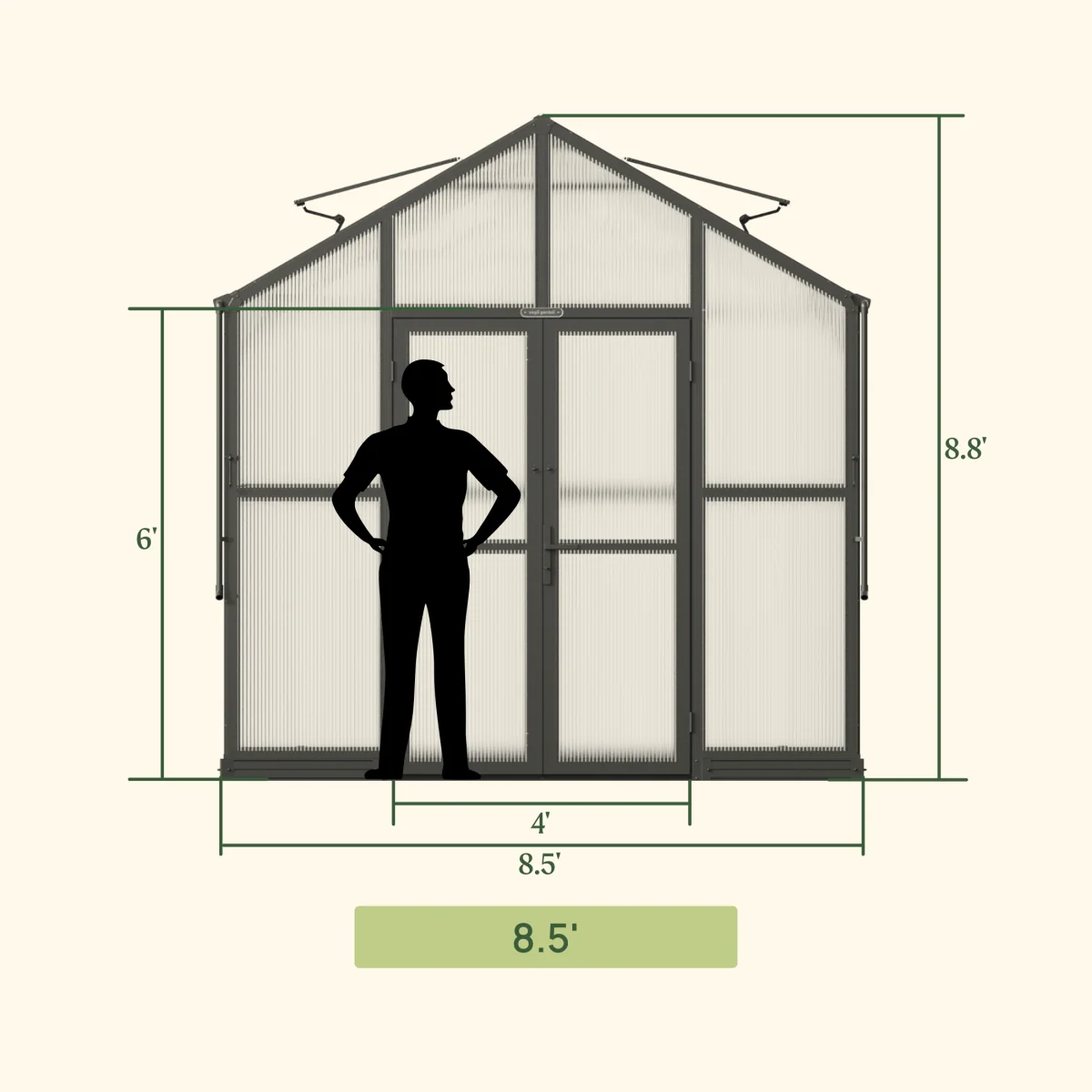 Vego | Victorian Greenhouse Kit 8ft 6in Wide - Image 7